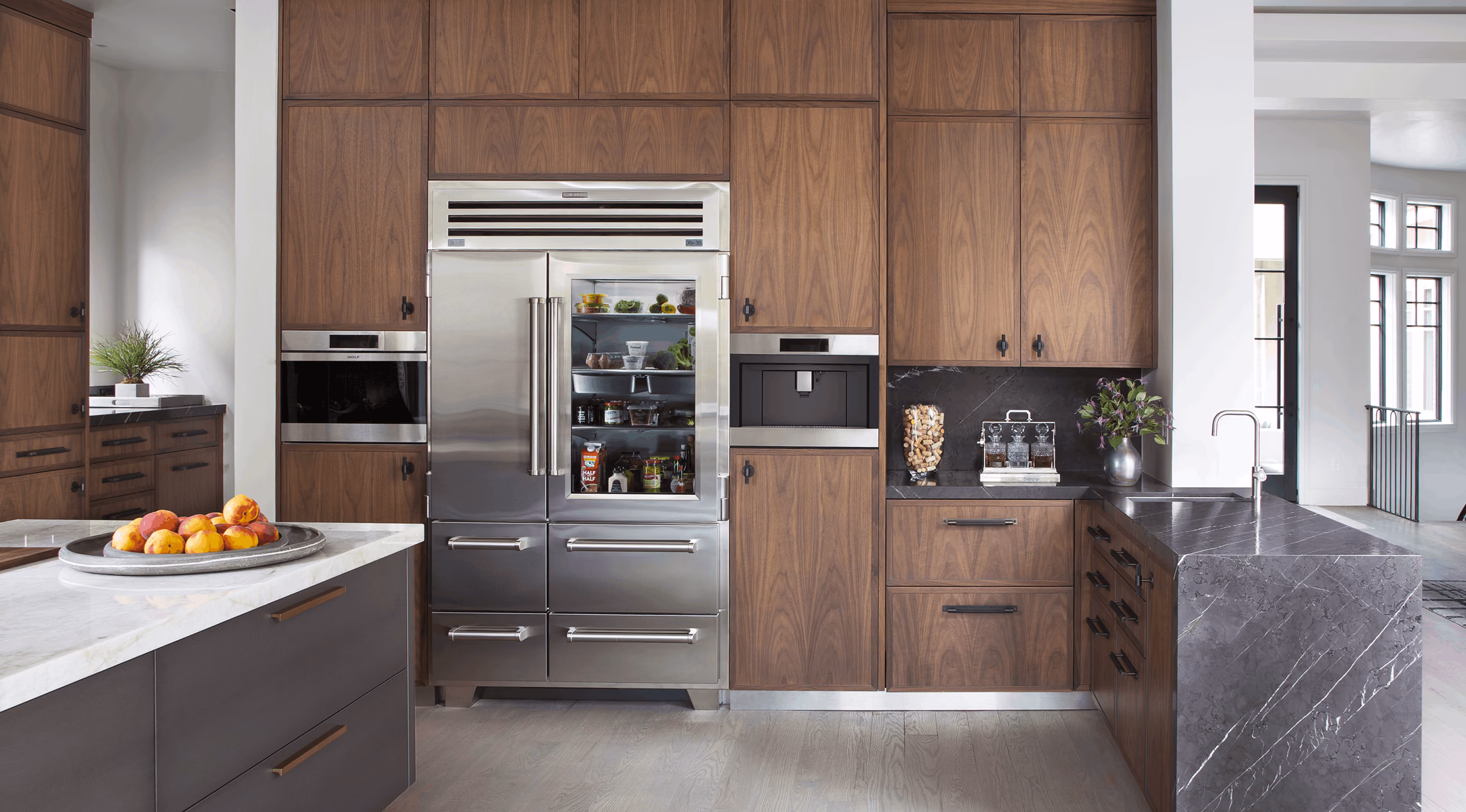 Contemporary luxury kitchen display at LPM showroom in Leigh