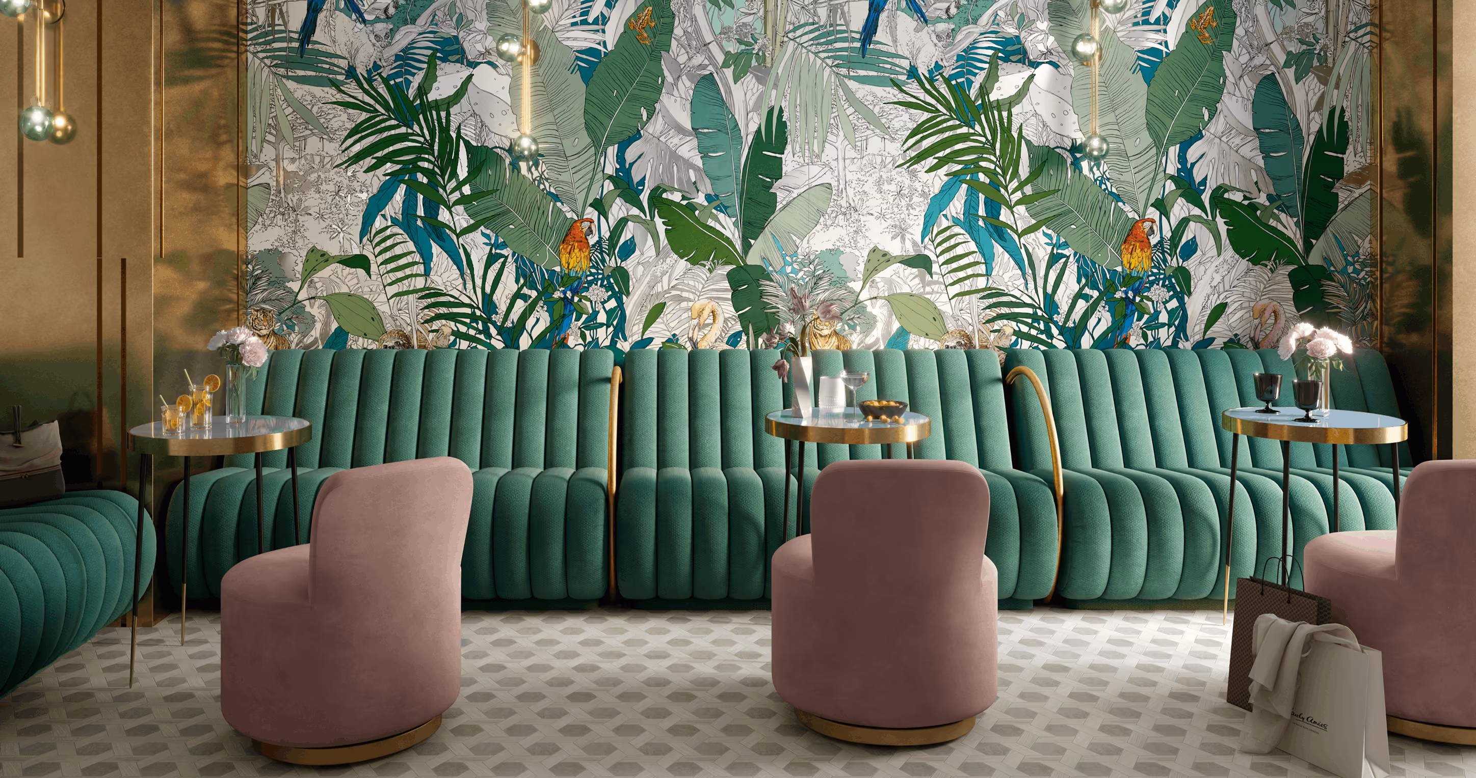 Luxury tile and surface display at LPM showroom in Leigh