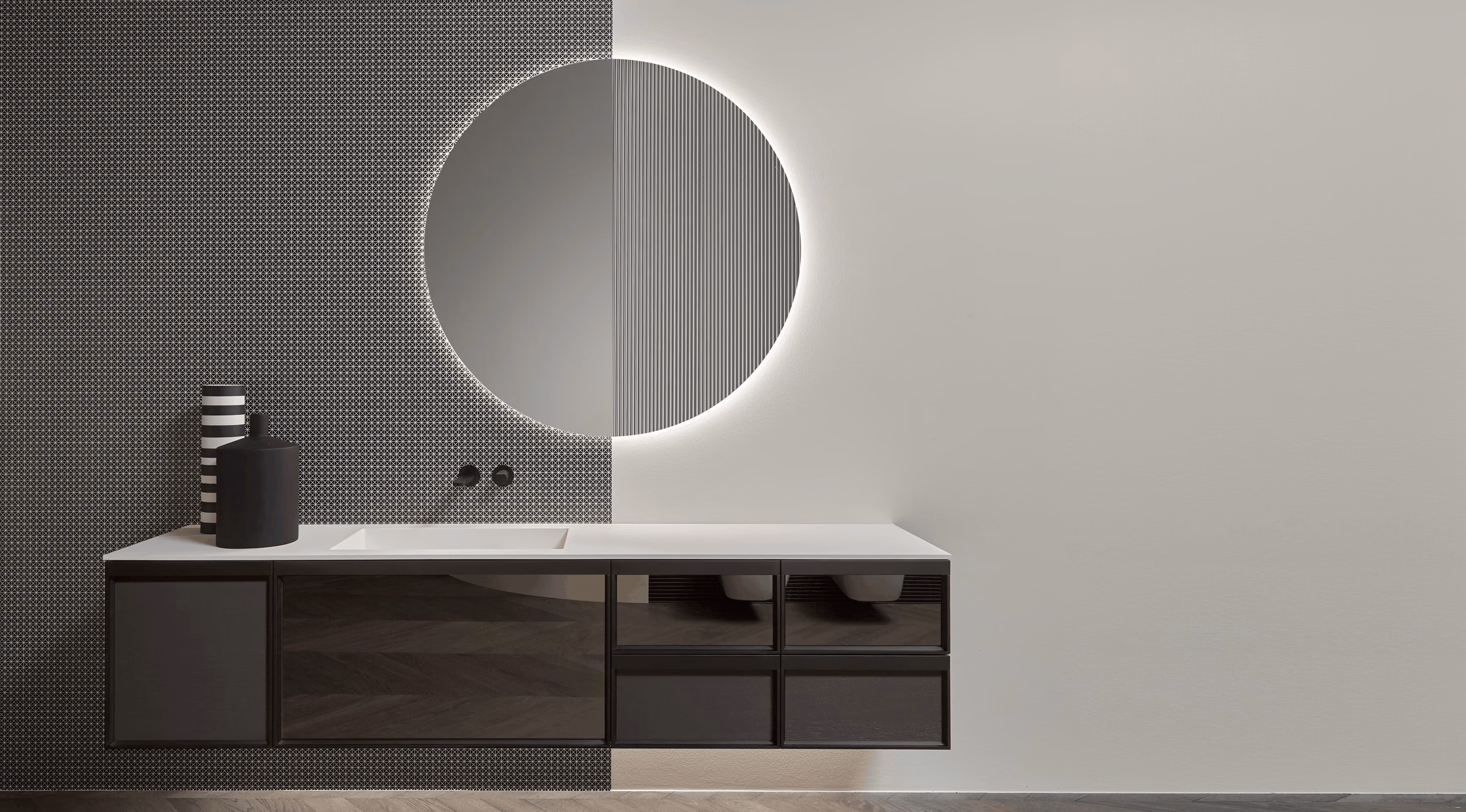 Luxury bathroom interior at LPM showroom in Leigh
