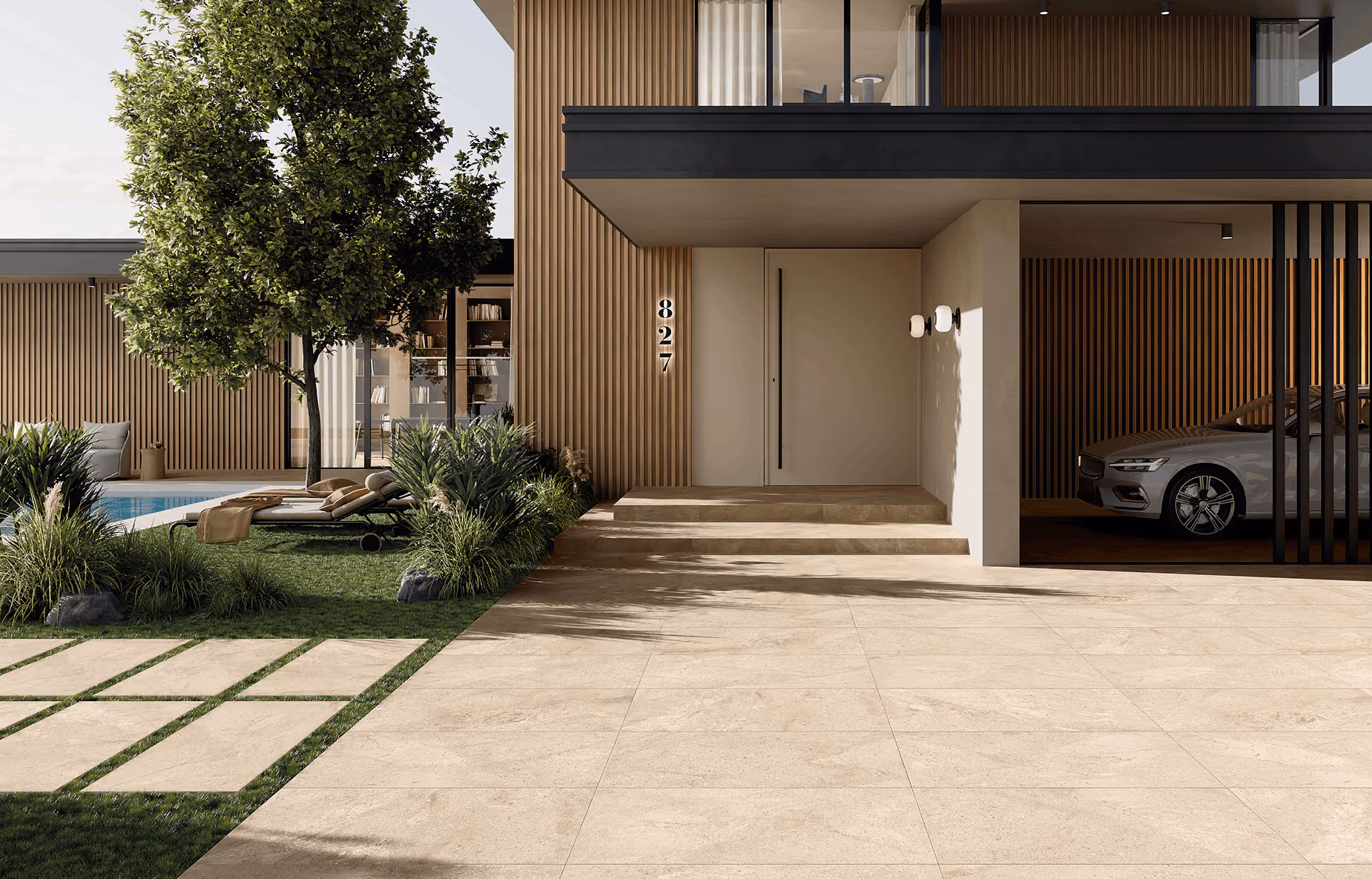 Outdoor porcelain tiles for patios and exterior spaces