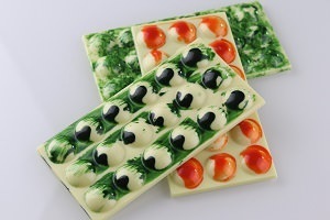 Colored chocolate bars
