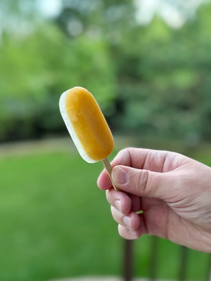 Peach and champagne popsicle