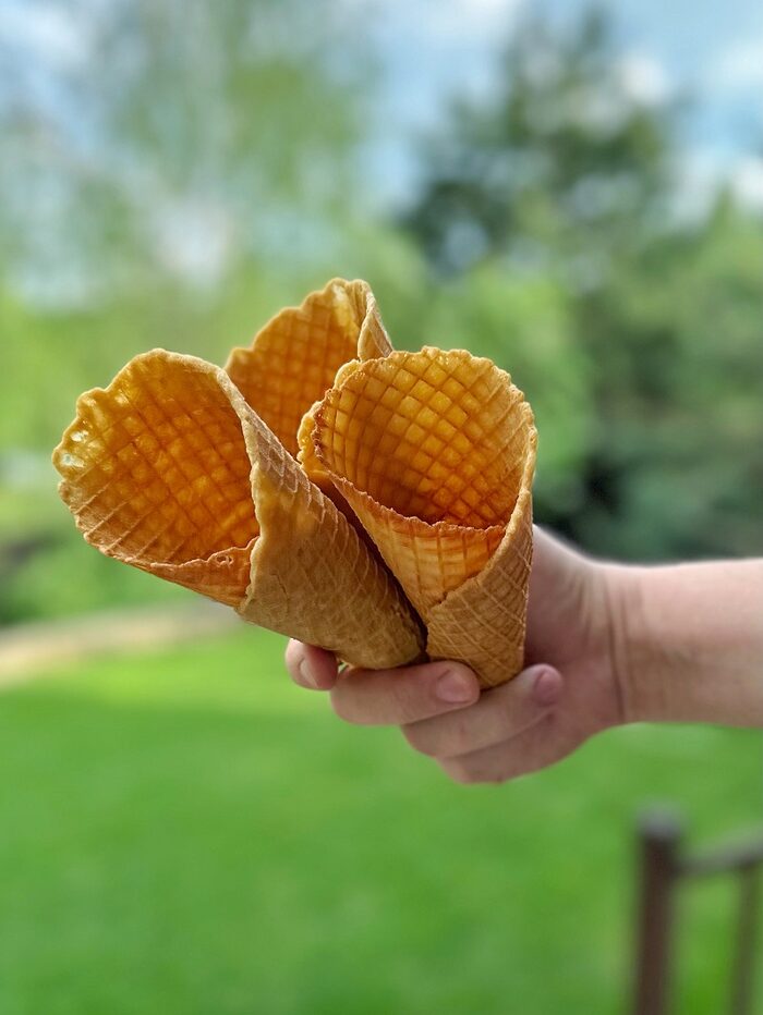 Homemade waffle cones