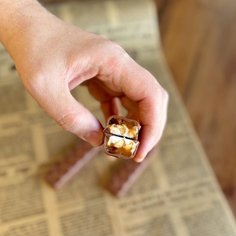 Snickers style caramel nougat peanut bar