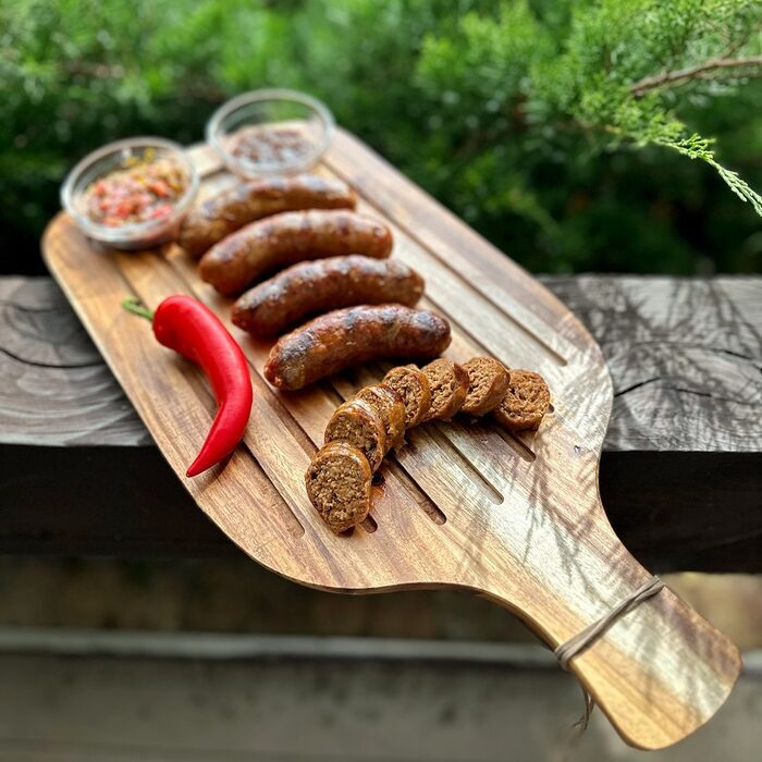 Hero: juicy homemade grill sausages fresh off the grill