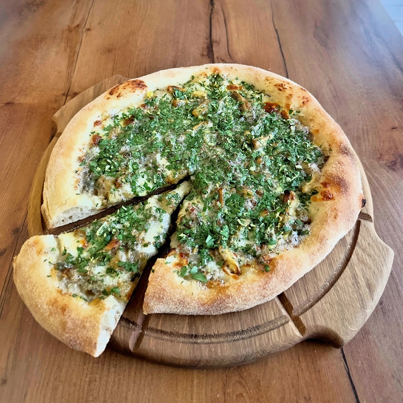 Eggplant with Fennel, Blue Cheese and Gremolata pizza