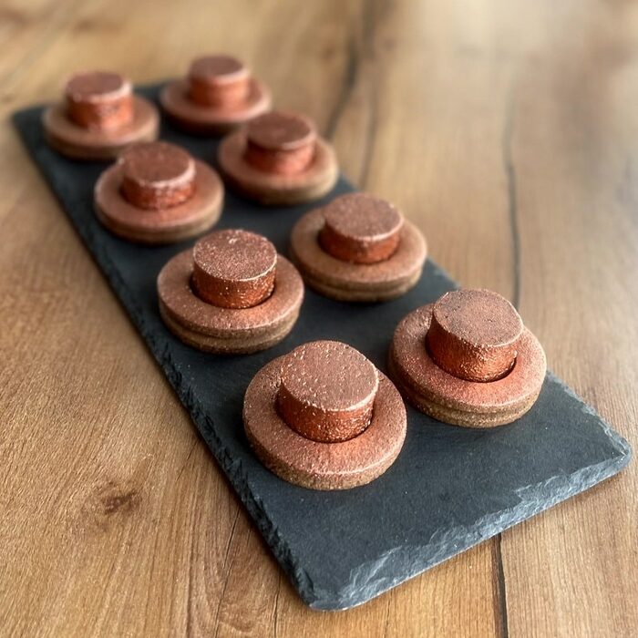 Bronze Cylinders with Black Currant