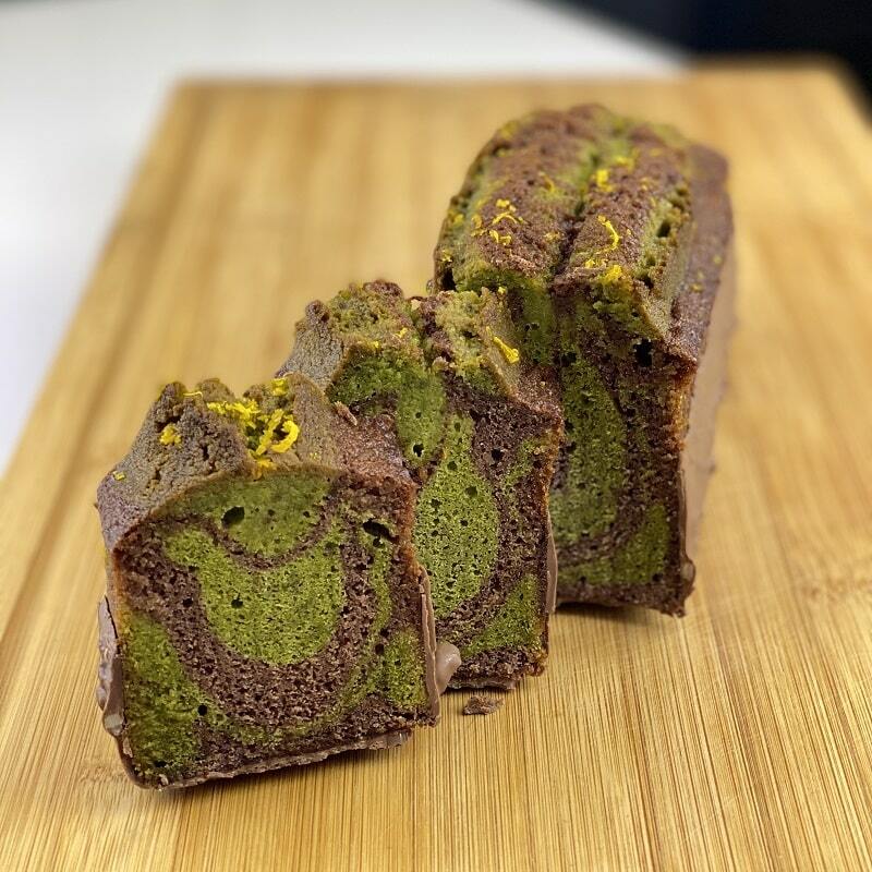 Loaf cake sliced to show a tender, even crumb