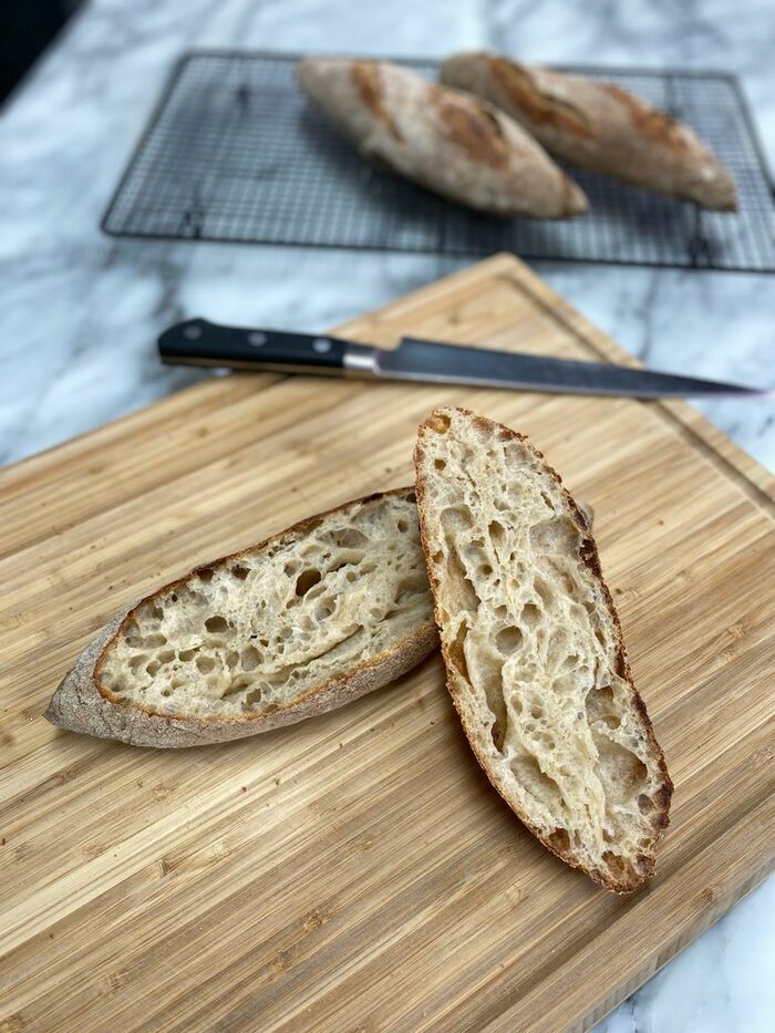 Whole-Wheat Sourdough Baguette