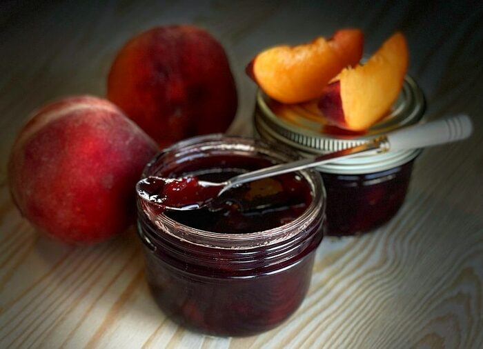 Peach and red wine