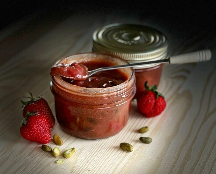 Strawberry and pistachio