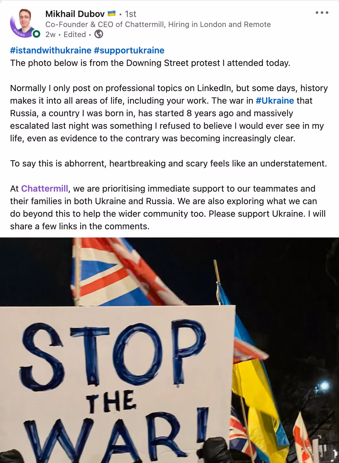 Mikhail Social Post Ukraine