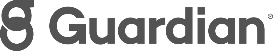 Guardian company logo with stylized G symbol and text.