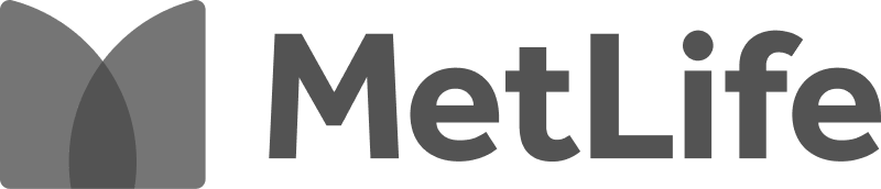 MetLife corporate logo with stylized 'M' icon and text.