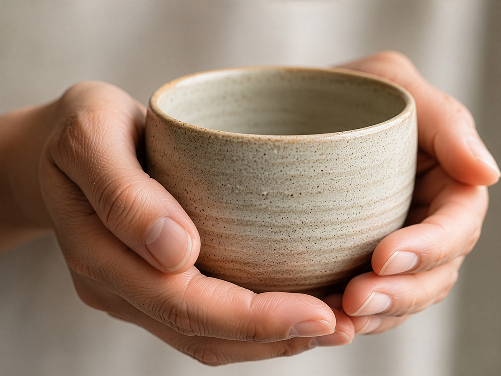 ceramics in hands