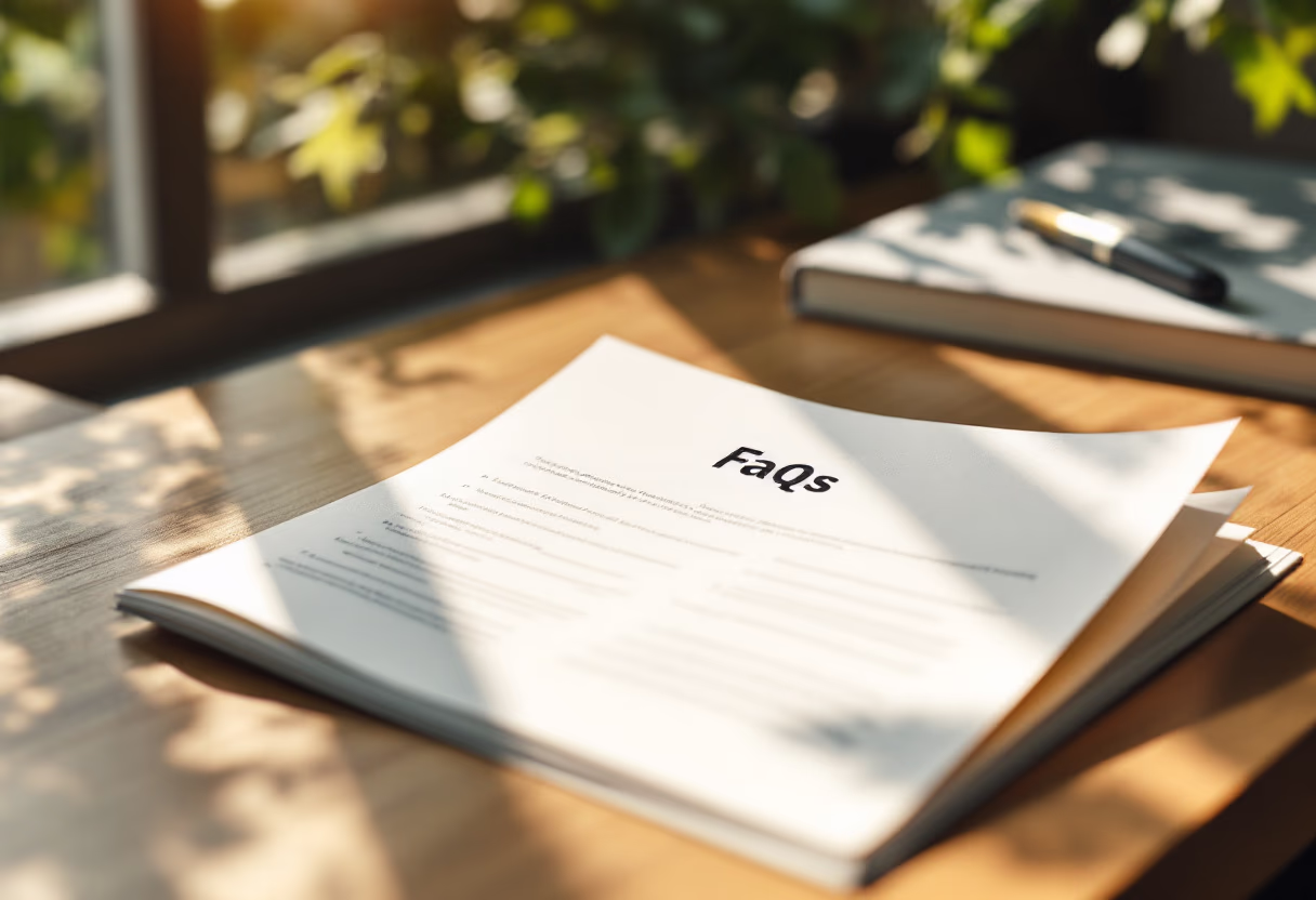 image of a document with faqs for a productivity tools business