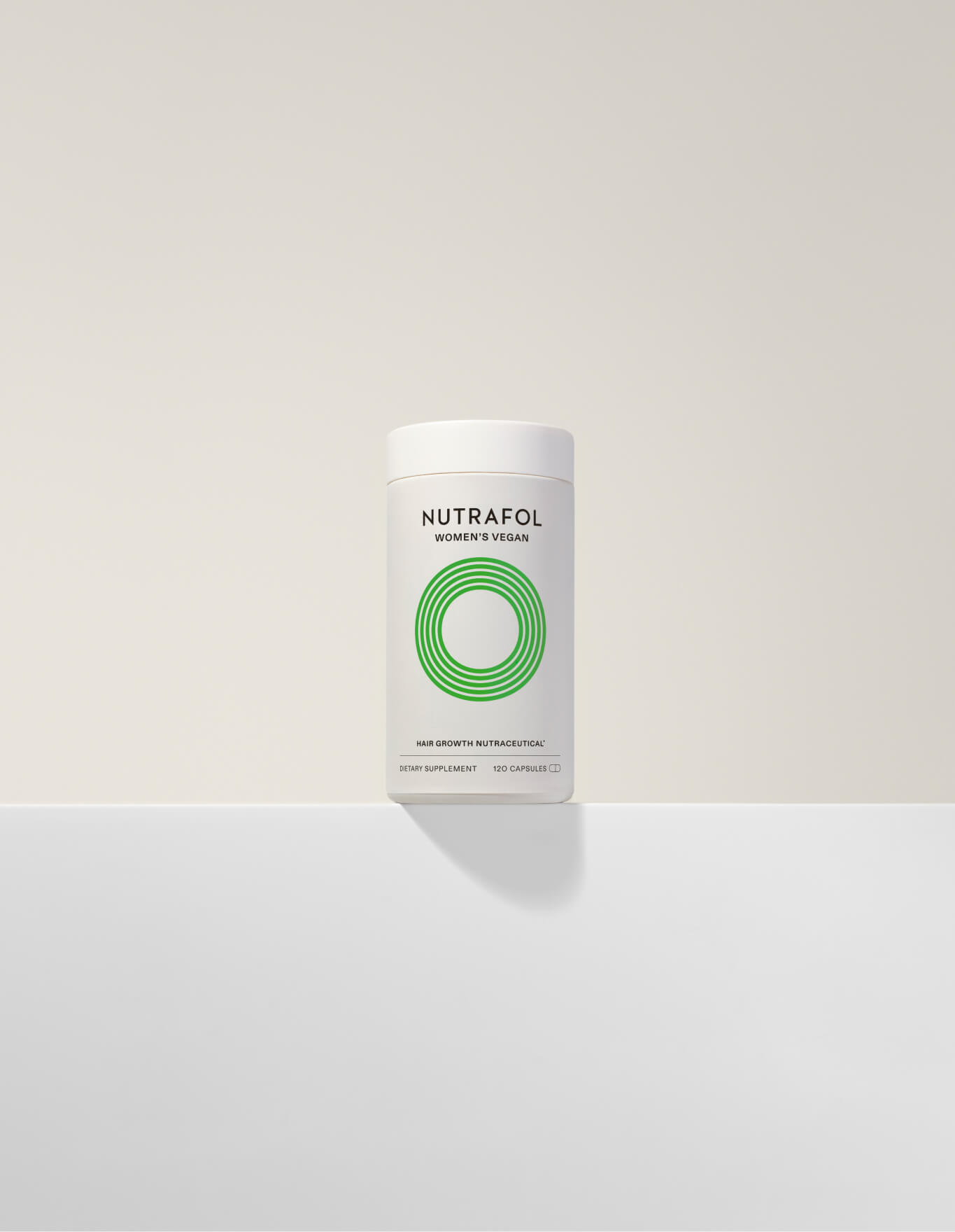 A supplement bottle in the light background.