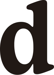 Lowercase letter d in black on a transparent background.