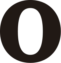 Black uppercase letter O with a horizontal bar in the center on dark background.