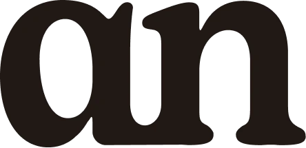 Close-up of black lowercase letters 'a' and 'n' on a white background.