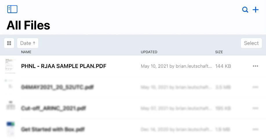 iPad Files app All Files list of PDF documents