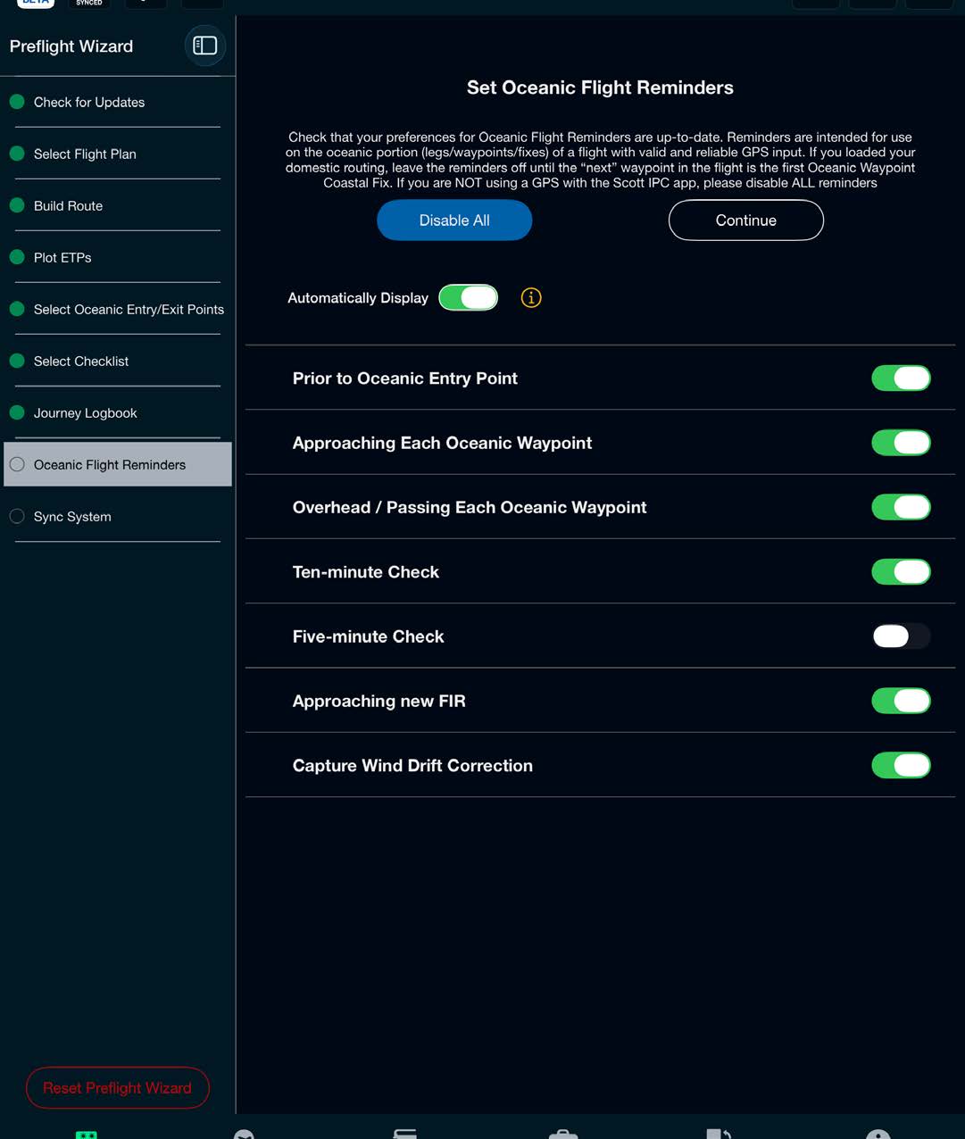 Oceanic Flight Reminders — Scott Plot app screenshot