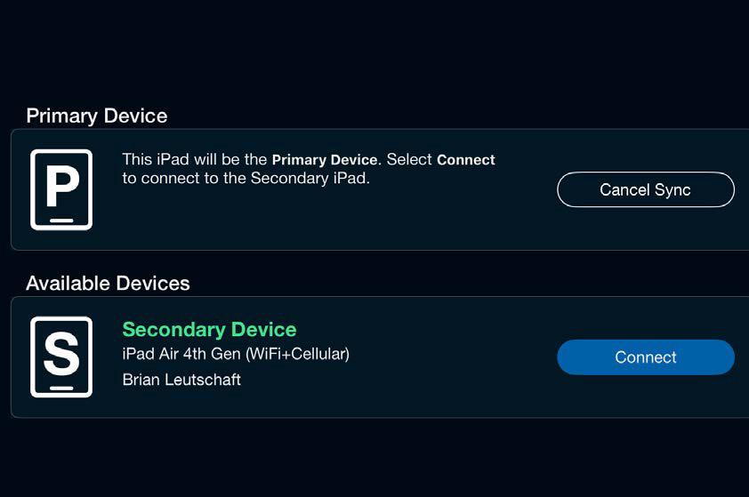 Scott Plot Sync — Available Devices list with Connect button