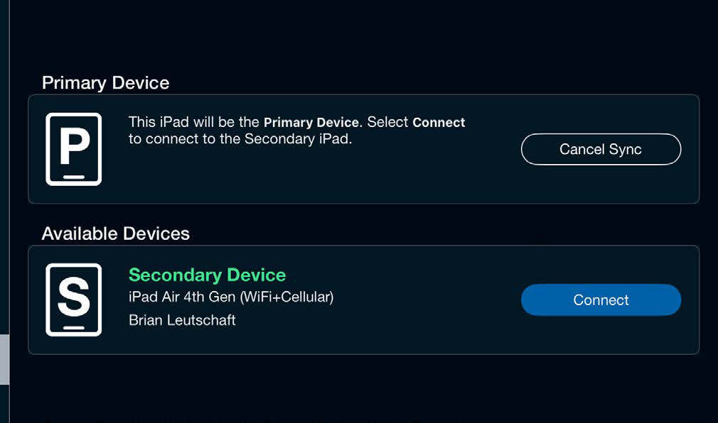 Scott Plot Sync — Available Devices list with Connect button