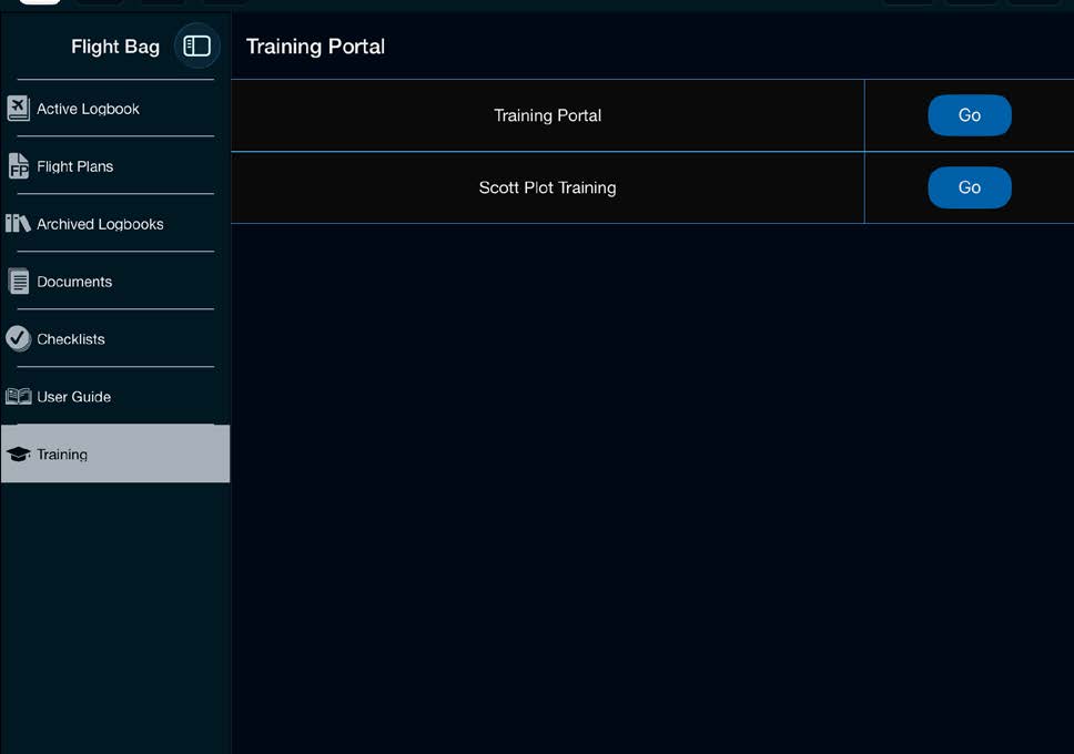 Training tab with Training Portal and Scott Plot Training links