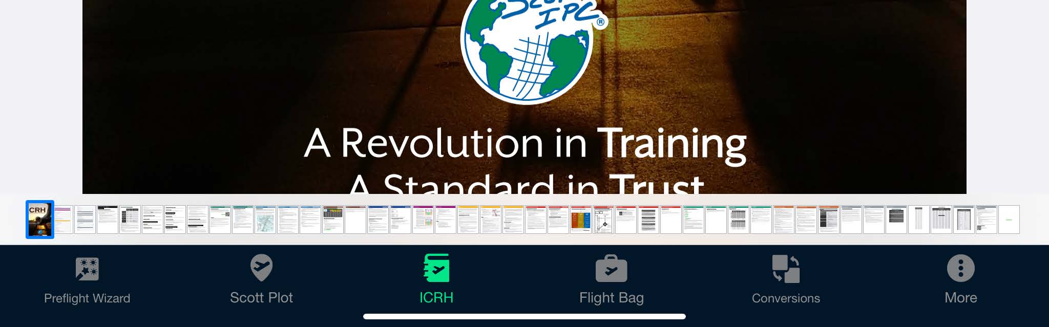 ICRH open in the Scott IPC app with the bottom navigation menu