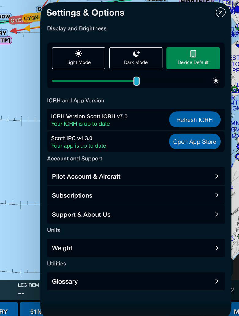 Settings & Options — Scott Plot app screenshot