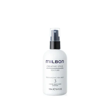 White bottle of Milbon Creative Style Texturizing Sea Mist with black spray cap.