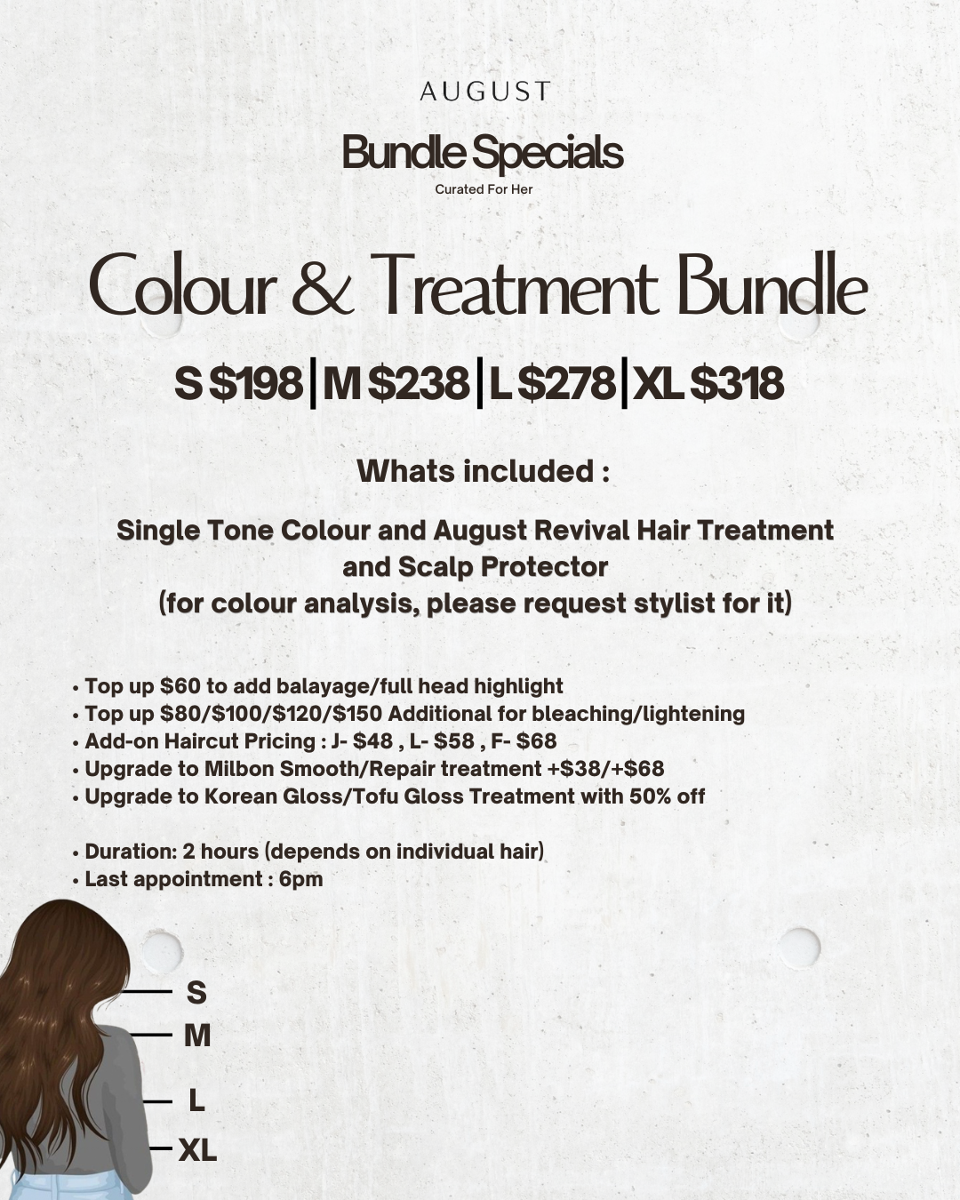 August bundle special for him: Cleanse, Detox & Cut $88 includes scalp cleansing, haircut, and massage.