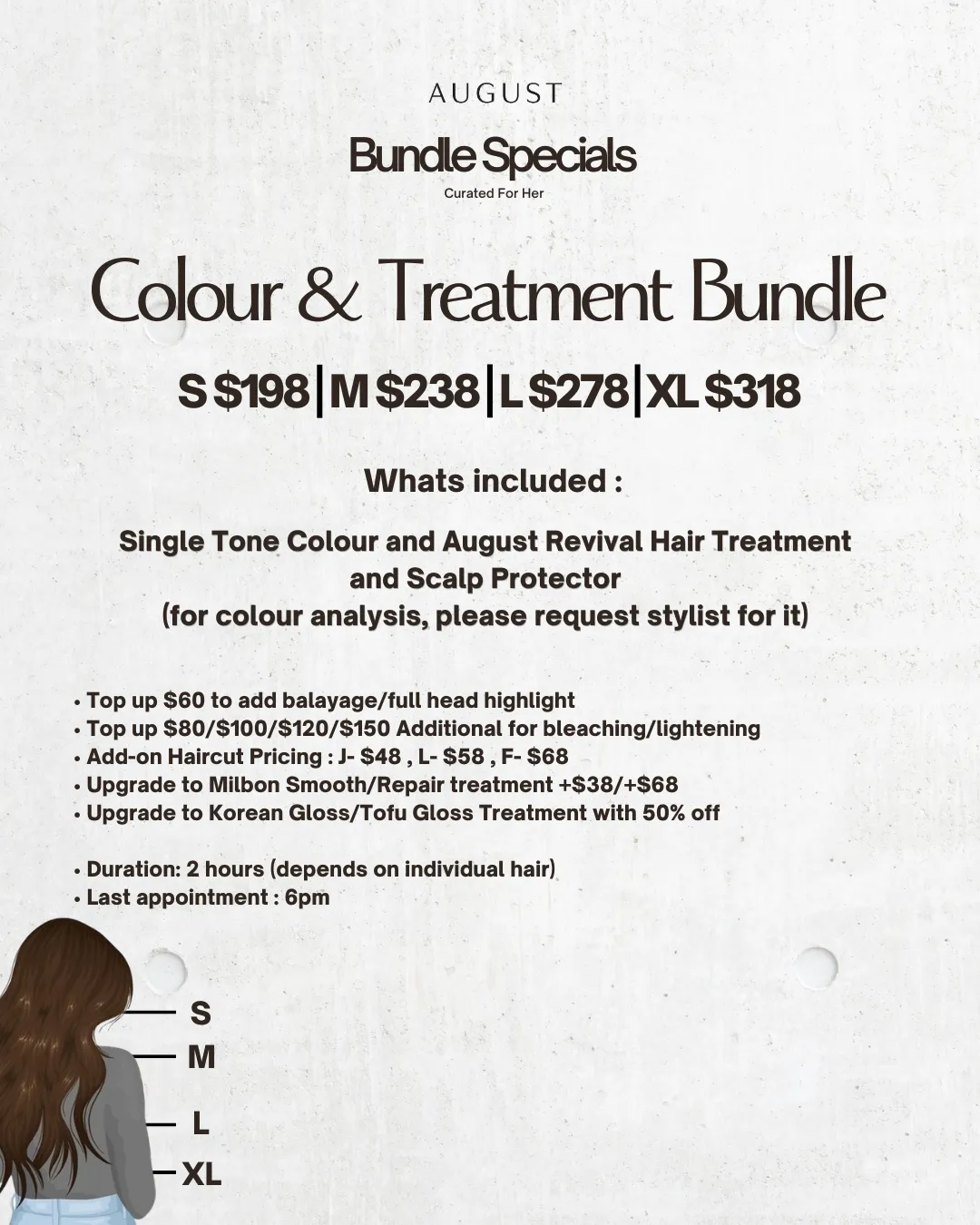 August bundle special for him: Cleanse, Detox & Cut $88 includes scalp cleansing, haircut, and massage.