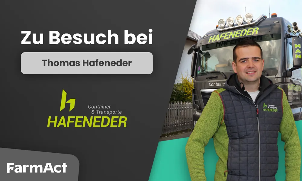 Mitarbeiter von Transporte Hafeneder in der Fahrzeughalle