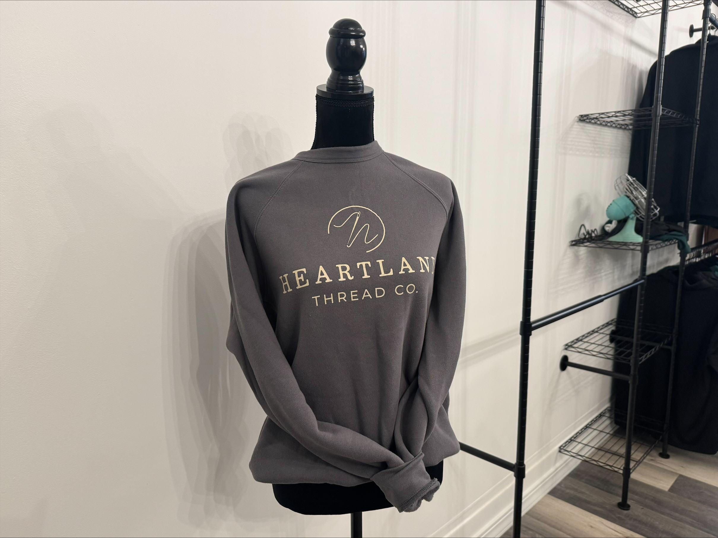 Folded custom t-shirts with branded footwear