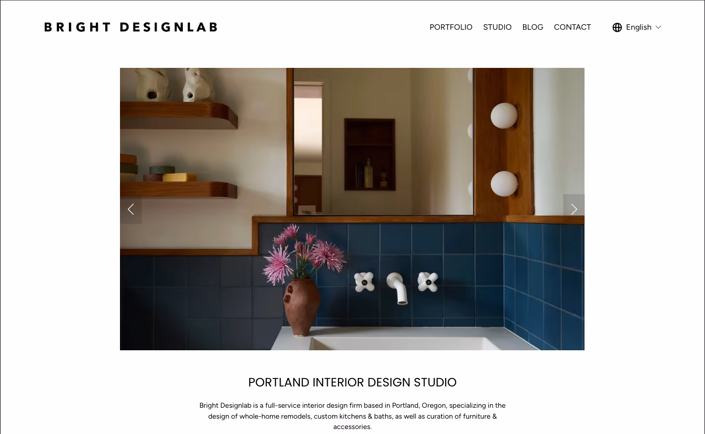 Screenshot of Bright Designlab's website homepage