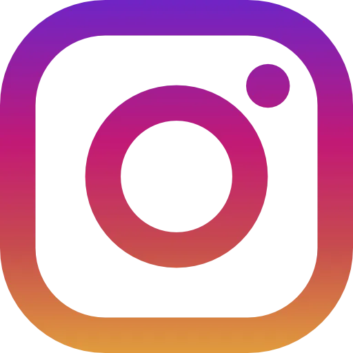 Instagram social media app icon with gradient purple, pink, and orange colors.