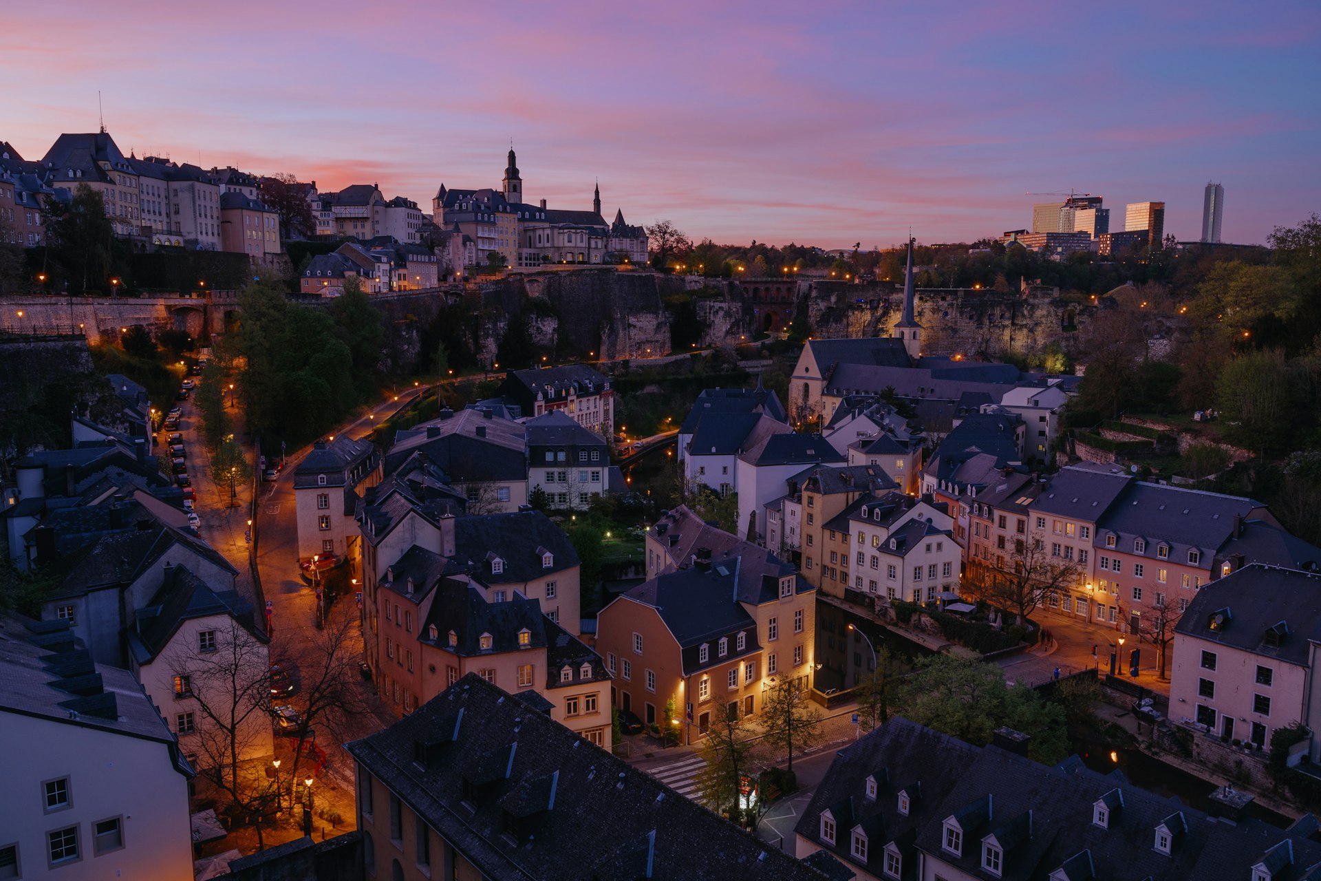 Vue aérienne de la ville de Luxembourg