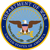 Seal of the United States Department of War with eagle, shield, olive branch, and arrows.