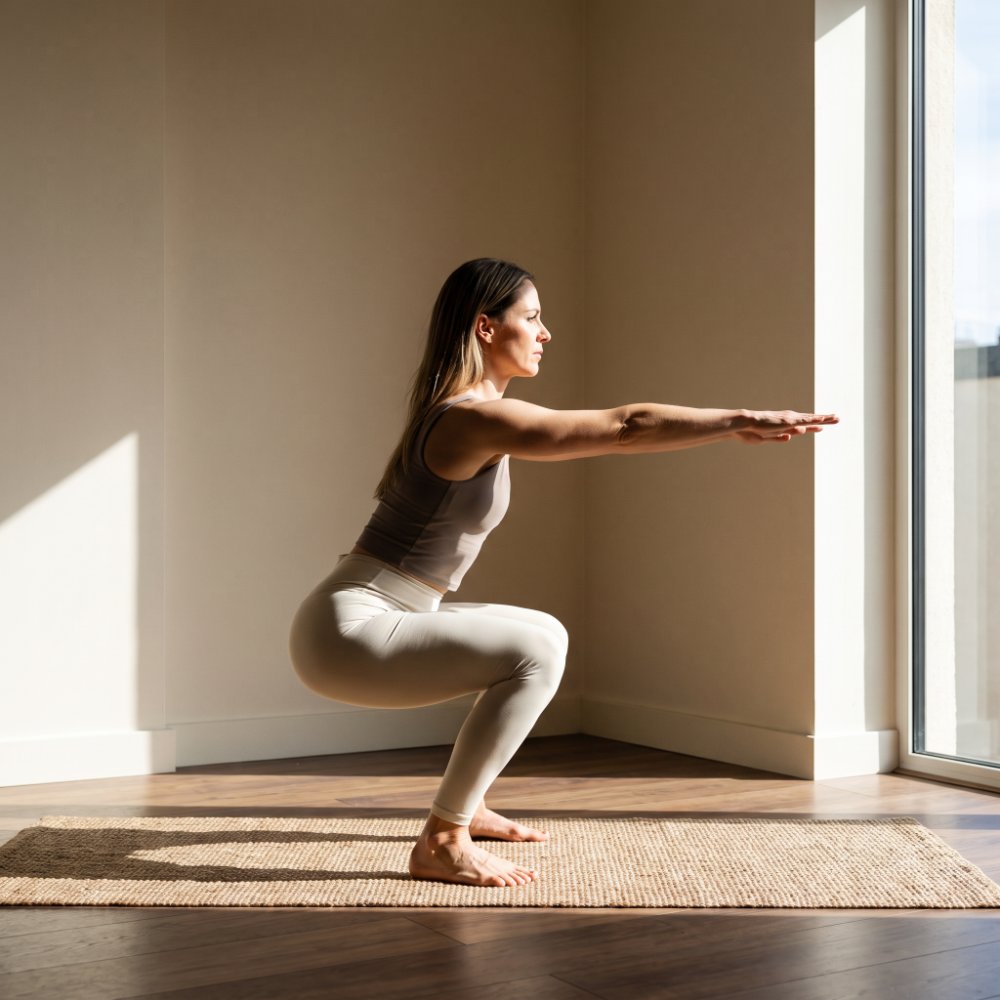 Bodyweight squat hold