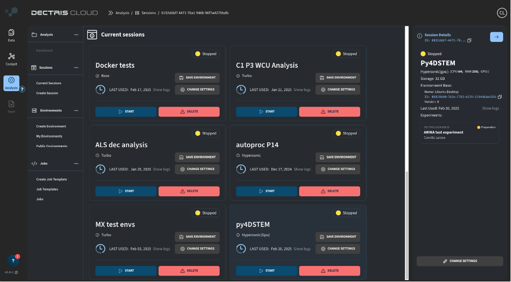 Sessions on DECTRIS CLOUD – Power, Flexibility, and Control!