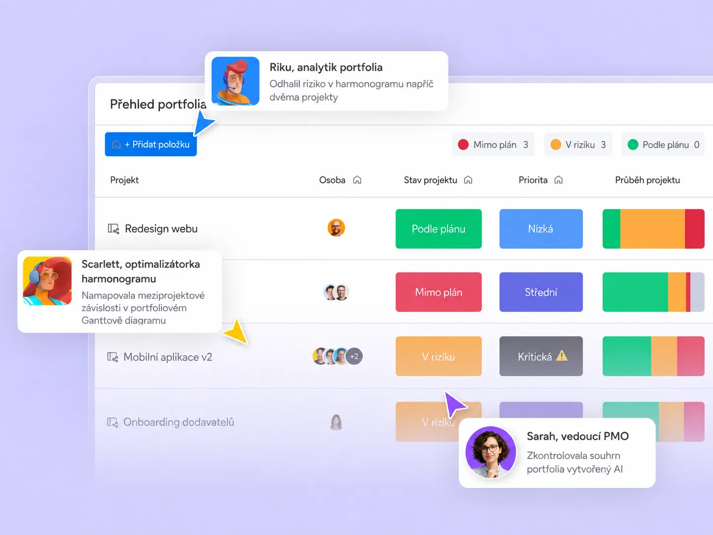 Přehled rizik projektového portfolia