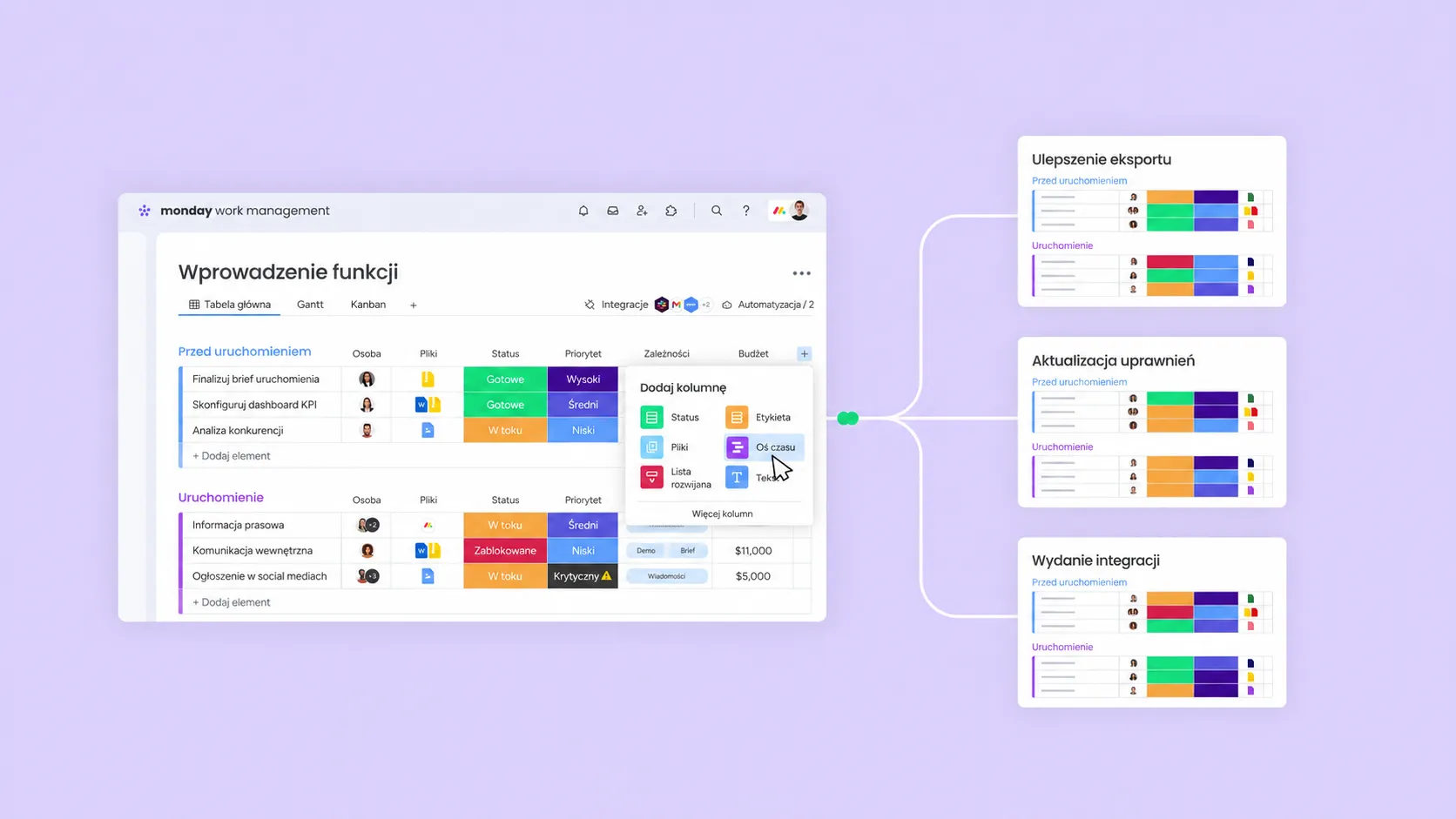 Ukázka monday vibe s AI workflow a reporty