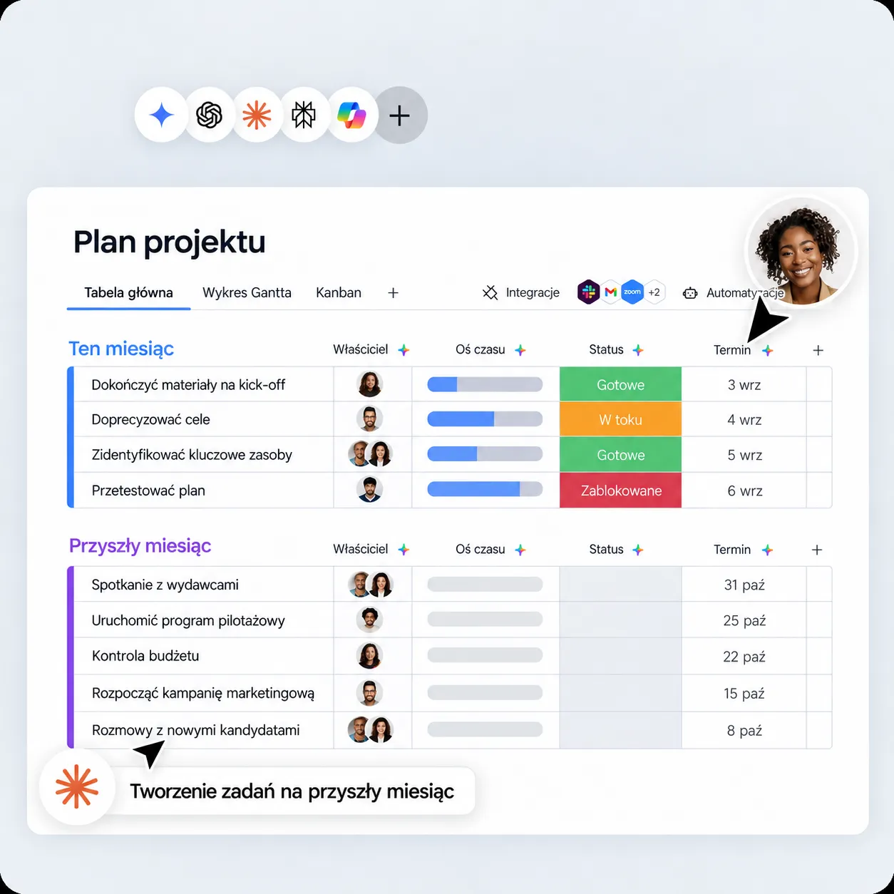 Ukázka monday vibe s AI workflow a reporty