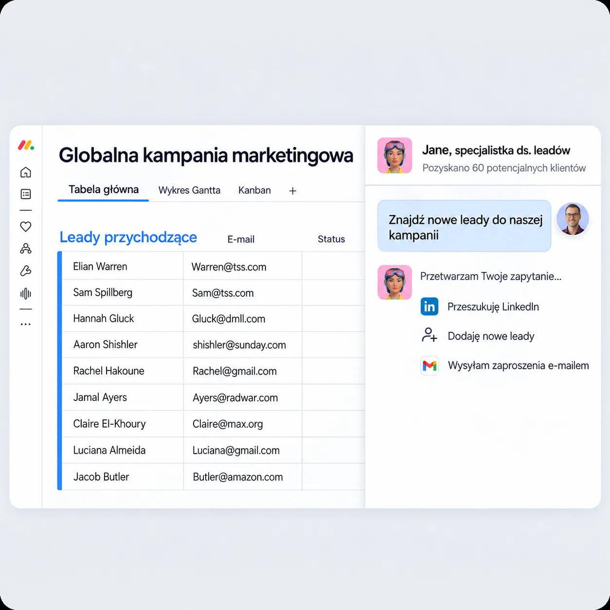 Ukázka monday vibe s AI workflow a reporty