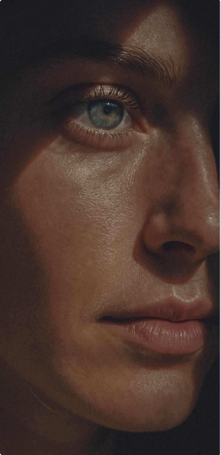 Close-up portrait of woman's face