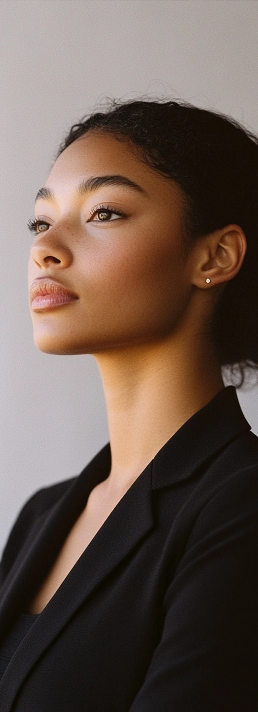 Close-up portrait of woman in profile
