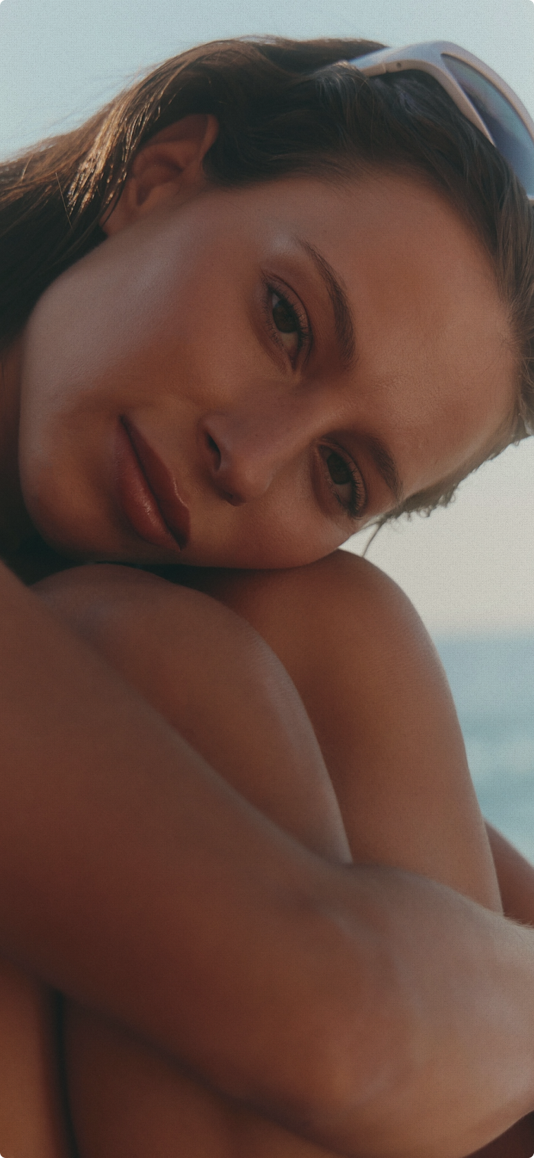 Woman in profile with soft natural lighting
