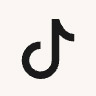 Black TikTok logo with musical note design on white background.
